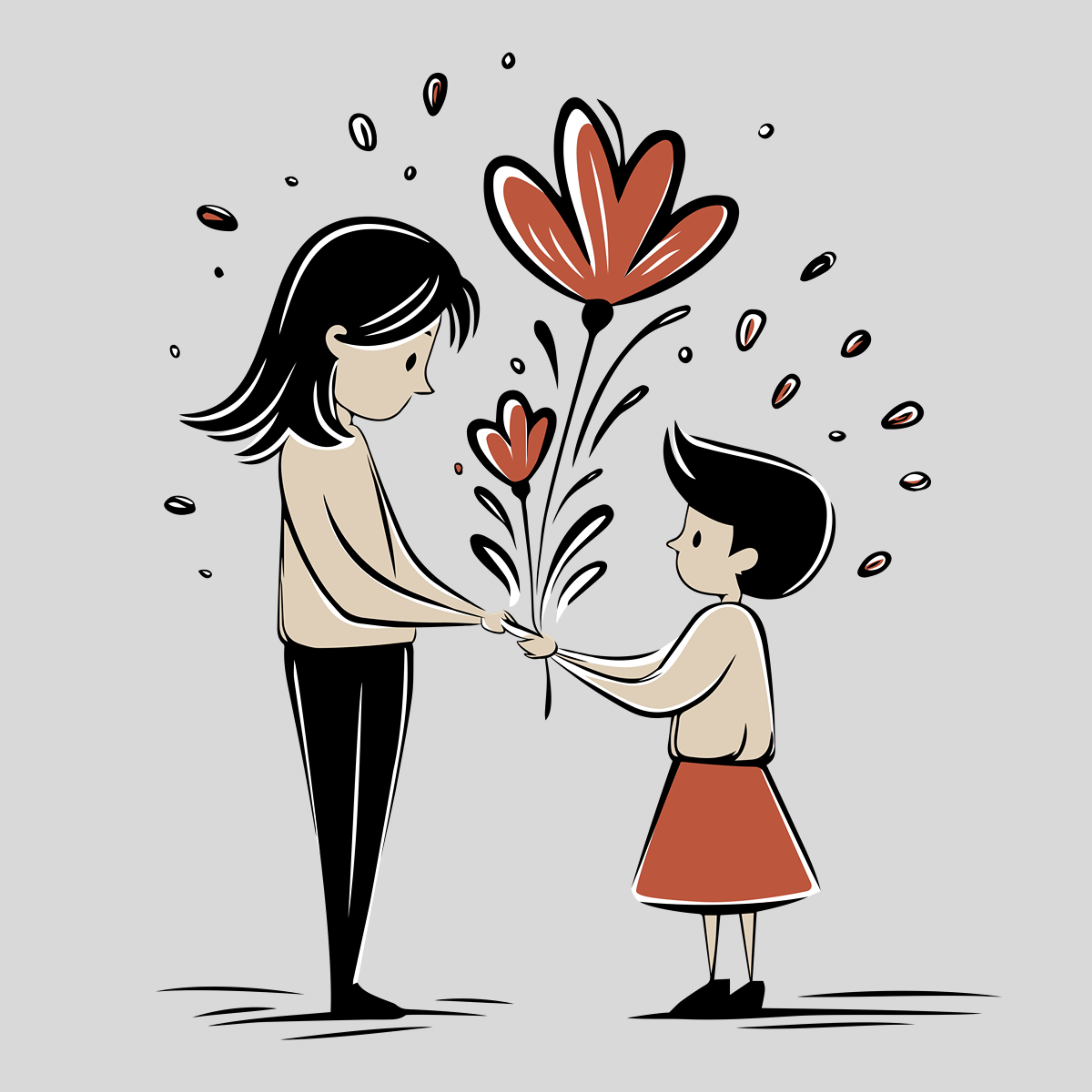 Mother & Child Holding Hands Transfer